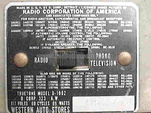 D1002 Globetrotter Truetone ; Western Auto Supply (ID = 398160) Radio