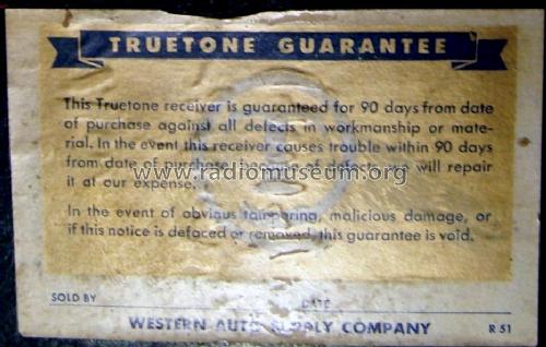 D1240A Truetone ; Western Auto Supply (ID = 1266585) Radio