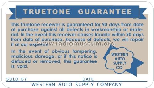 D2102A Truetone; Western Auto Supply (ID = 2937410) Radio