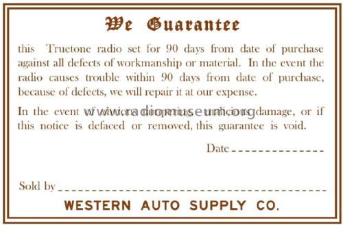 D2963 Truetone ; Western Auto Supply (ID = 2927508) Radio