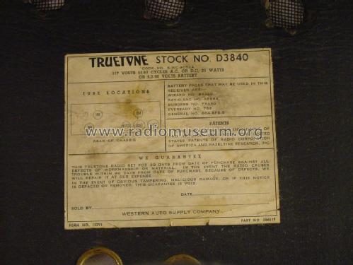 Truetone D3840; Western Auto Supply (ID = 269085) Radio