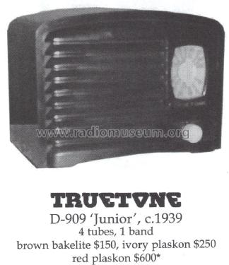 Truetone D909 Junior ; Western Auto Supply (ID = 1482790) Radio