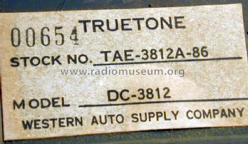 Truetone DC-3812; Western Auto Supply (ID = 903483) Radio