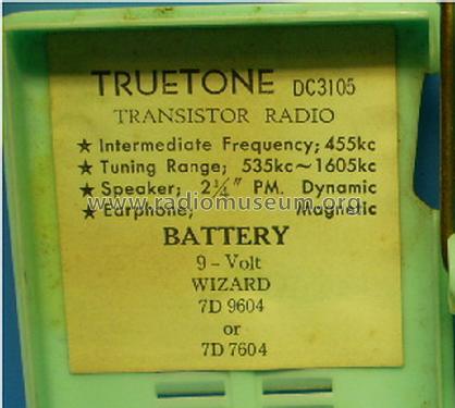 Truetone All Transistor DC3105; Western Auto Supply (ID = 1213707) Radio