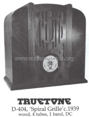 Truetone D-404 Spiral Grille ; Western Auto Supply (ID = 1482802) Radio