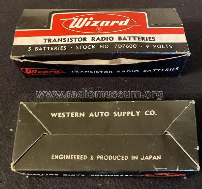 Wizard 9V Battery 7D7600 NEDA 1600; Western Auto Supply (ID = 2829399) Power-S