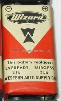 Wizard - 9 Volt Transistor Battery 7D7604 - NEDA 1604; Western Auto Supply (ID = 1727137) Fuente-Al