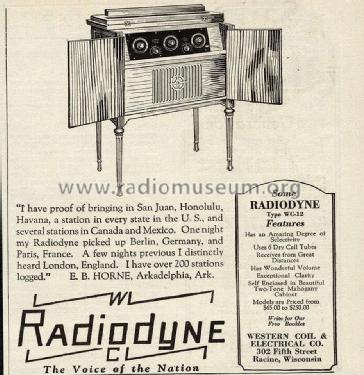 Radiodyne WC12; Western Coil & (ID = 1222533) Radio