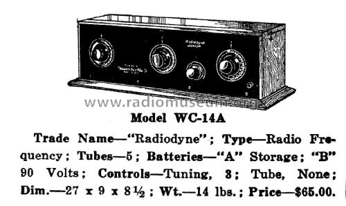 Radiodyne WC14A; Western Coil & (ID = 2086549) Radio