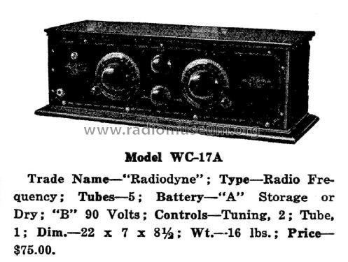 Radiodyne WC17A; Western Coil & (ID = 2086596) Radio