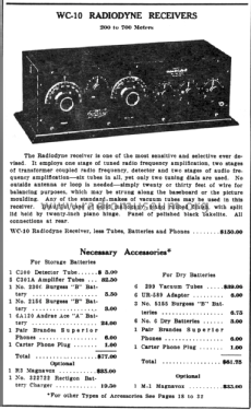 Radiodyne WC-10; Western Coil & (ID = 2802108) Radio