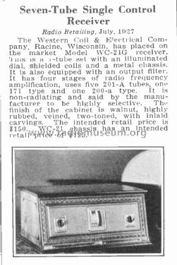 Super Radiodyne WC-21G; Western Coil & (ID = 2804305) Radio