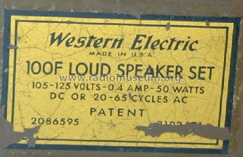 100 F Loud Speaker Set; Western Electric (ID = 682664) Speaker-P