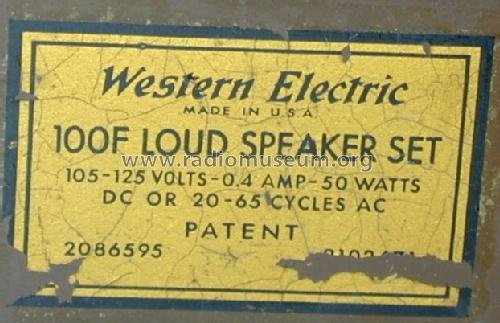 100 F Loud Speaker Set; Western Electric (ID = 682664) Altavoz-Au