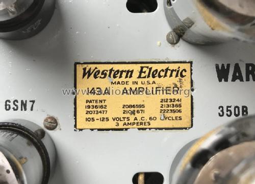 Amplifier 143-A; Western Electric (ID = 3126208) Ampl/Mixer