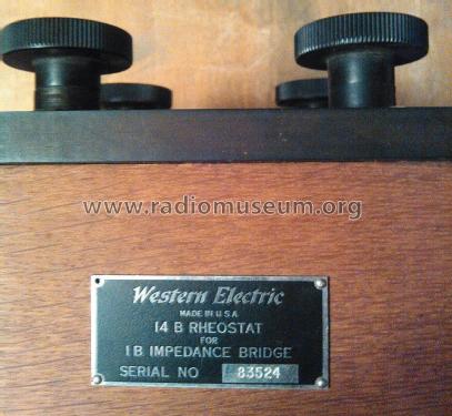 14-B Rheostat for 1-B Impedance Bridge ; Western Electric (ID = 1826427) Equipment