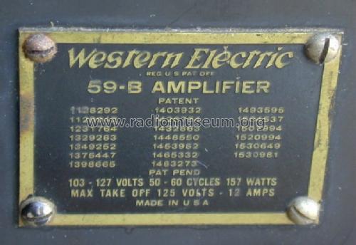 Amplifier 59B; Western Electric (ID = 1397877) Verst/Mix