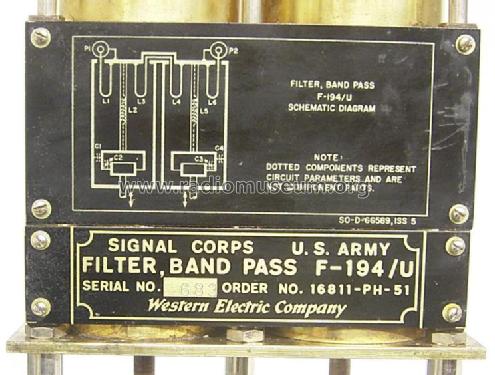 Band Pass Filter F-194/U; Western Electric (ID = 1941844) Militaire