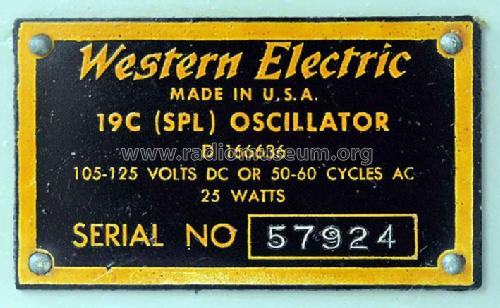 Oscillator 19C ; Western Electric (ID = 1897461) Equipment
