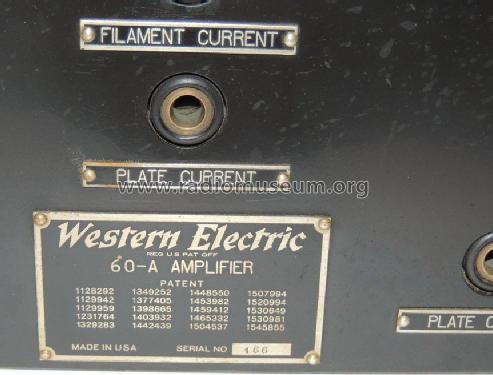 Amplifier 60-A; Western Electric (ID = 1858216) Ampl/Mixer