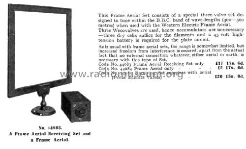 Frame Aerial Set 44085; Western Electric Co. (ID = 3080778) Radio