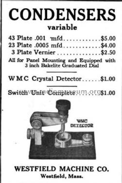 WMC Crystal Detector ; Westfield Machine Co (ID = 1486878) Radio part