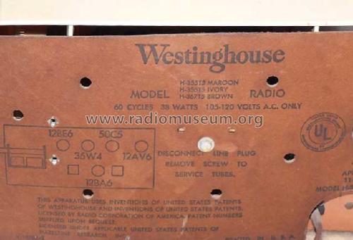 H356T5 Ch= V-2157-5; Westinghouse El. & (ID = 797743) Radio