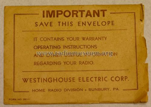 H-186 Ch= V-2132; Westinghouse El. & (ID = 1380905) Radio