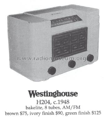 H-204 Ch= V-2128-2; Westinghouse El. & (ID = 1482896) Radio