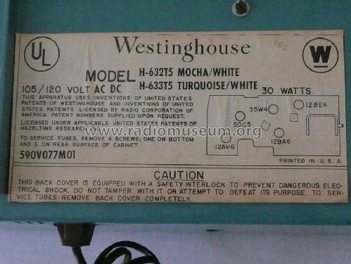 H-633T5 Ch= V-2390-1; Westinghouse El. & (ID = 1488875) Radio