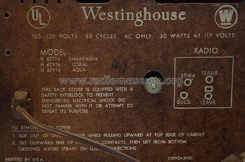 H-677T4 Ch= V-2239-6; Westinghouse El. & (ID = 2857613) Radio