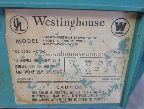 H-705T5 Ch= V-2398-1; Westinghouse El. & (ID = 1409831) Radio