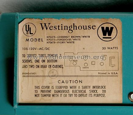 H-705T5 Ch= V-2398-1; Westinghouse El. & (ID = 2524243) Radio