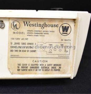 H-706T5 Ch= V-2398-1; Westinghouse El. & (ID = 2689310) Radio