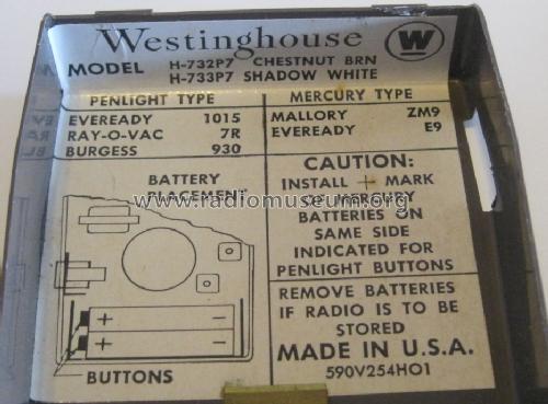 H-732P7GP Ch= V-2403-1; Westinghouse El. & (ID = 1510504) Radio