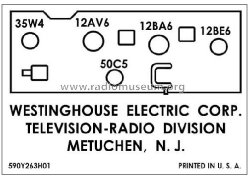 H-750T5 Ch= V-2395-2; Westinghouse El. & (ID = 2886738) Radio