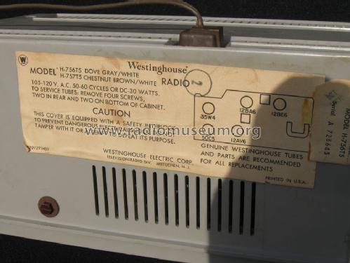 H-756T5 Ch= V-2410-1; Westinghouse El. & (ID = 877139) Radio