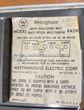H-845T5 Ch= V-2424-3; Westinghouse El. & (ID = 2900233) Radio