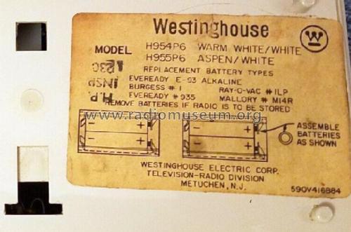 H-954P6 Ch= V-2463-2; Westinghouse El. & (ID = 2989441) Radio