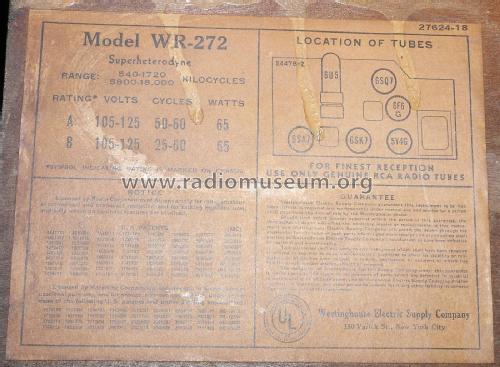 WR272; Westinghouse El. & (ID = 2131942) Radio