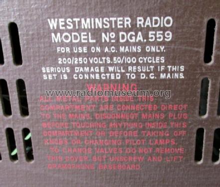 Table Radiogram DGA 559; Westminster Brand, (ID = 3011654) Radio