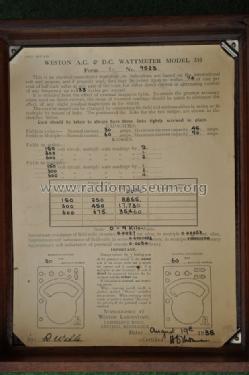 AC/DC Wattmeter 310; Weston Electrical (ID = 970198) Equipment