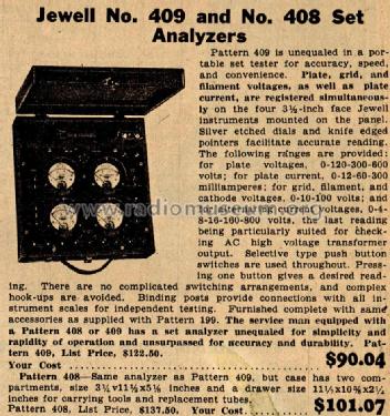 Jewell Set Analyzer Pattern 408; Weston Electrical (ID = 682294) Equipment