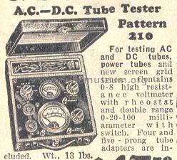 Jewell Tube Tester Pattern 210; Weston Electrical (ID = 241702) Equipment