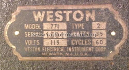 Tube Checker 771 Type 2; Weston Electrical (ID = 1606380) Equipment