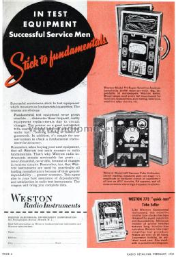 Tubechecker 773; Weston Electrical (ID = 1807522) Equipment