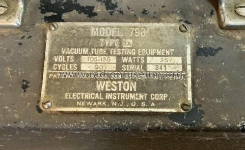 Vacuum Tube Testing Equipment 798 5A; Weston Electrical (ID = 2747642) Equipment