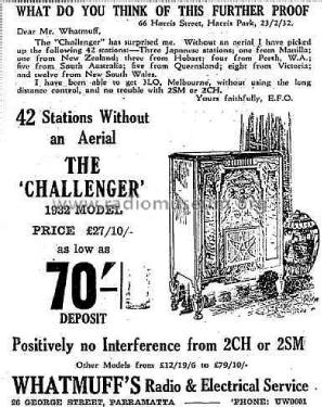 The Challenger Radio Whatmuffs Radio Electrical Service We