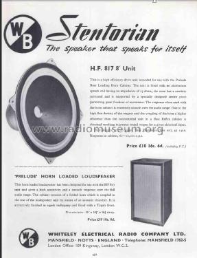 Stentorian H.F. 817; Whiteley Electrical (ID = 2835668) Speaker-P