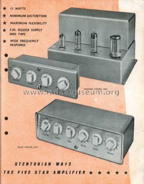 Stentorian Major Control Unit W.B.12; Whiteley Electrical (ID = 2763755) Ampl/Mixer